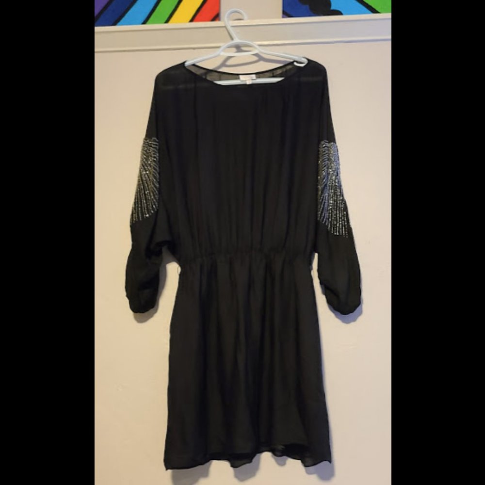 Parker Silk Black Evening Dress